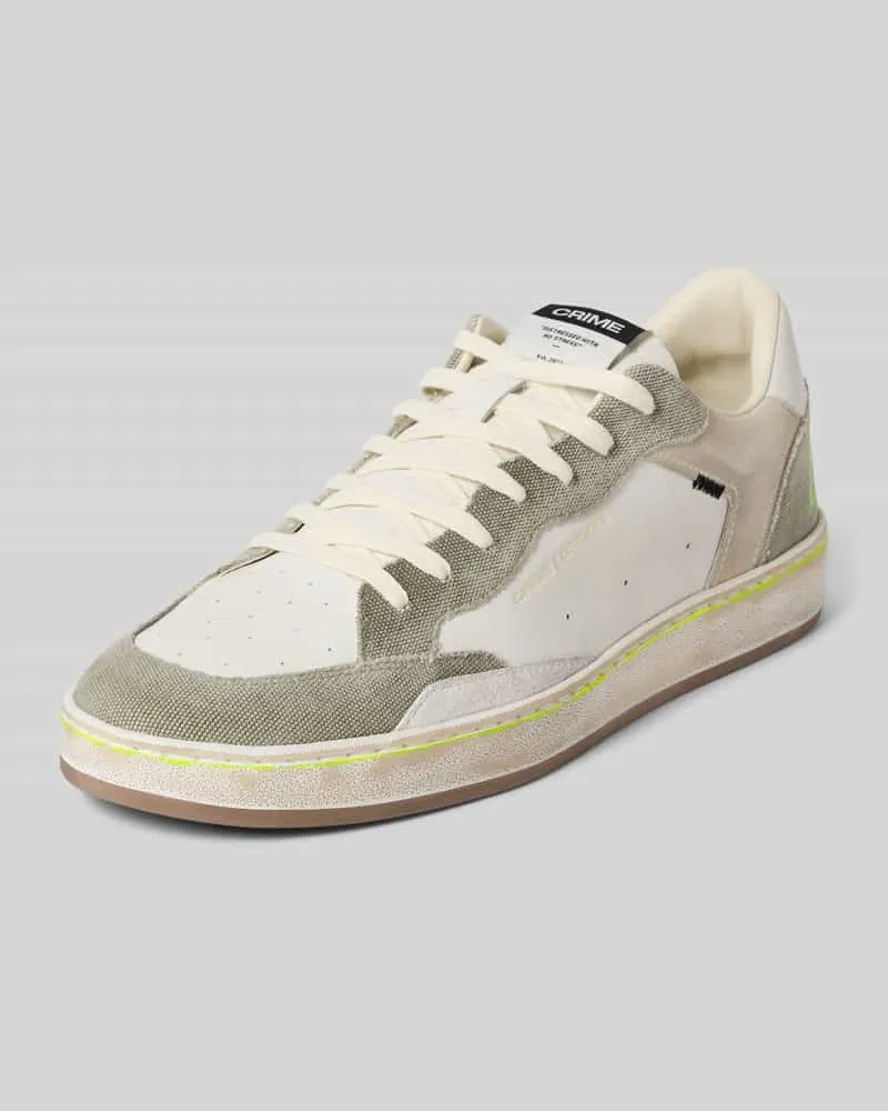 Crime Sneaker mit Label-Badge Modell 'CHELSEA Oliv
