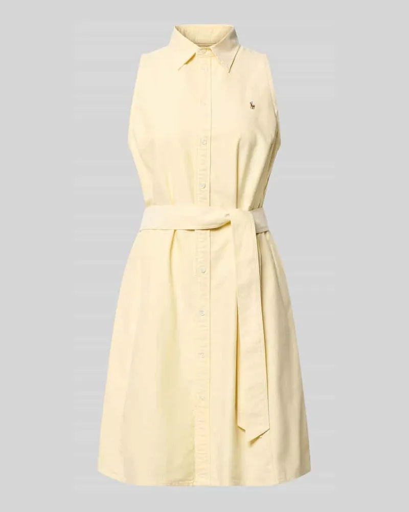 Ralph Lauren Regular Fit Polokleid aus reiner Baumwolle Hellgelb