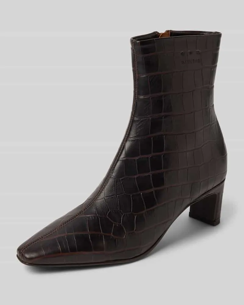 Copenhagen Stiefeletten mit Schlangenmuster Dunkelbraun