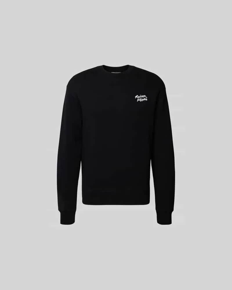 Kitsuné Sweatshirt mit Label-Stitching Black