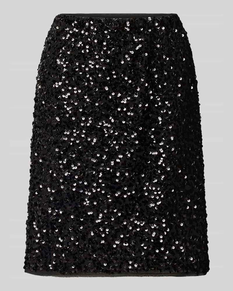 COMMA Minirock mit Pailletten und elastischem Bund Black