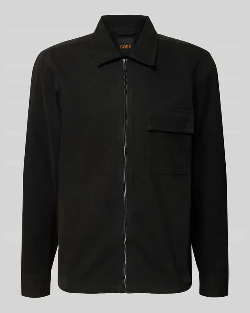 HUGO BOSS Regular Fit Hemdjacke aus reiner Baumwolle Modell 'M_LORUM Black