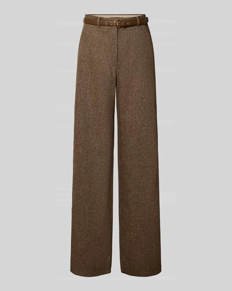 Max Mara Weite Hose inklusive schmalem Gürtel Modell 'GIOIA Cognac