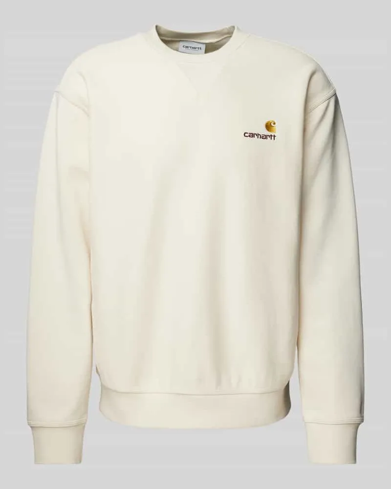 Carhartt WIP Sweatshirt mit Label-Stitching Offwhite