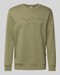 Pepe Jeans Sweatshirt mit Label-Stitching Modell 'Nouvel Oliv