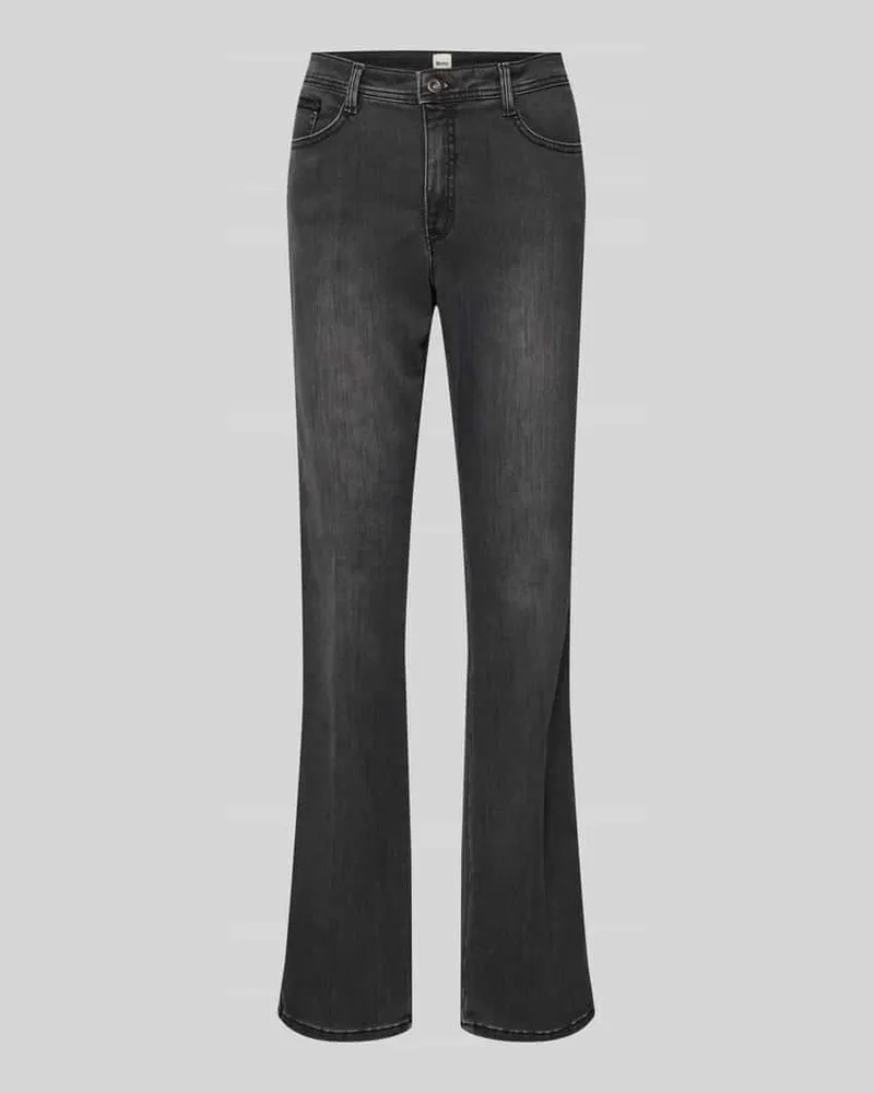 Brax Flared Fit Jeans im 5-Pocket-Design Modell 'Mary Dunkelgrau