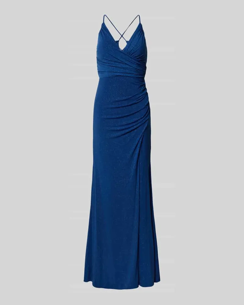 Mascara Slim Fit Abendkleid mit Raffungen Blau