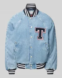 Tommy Hilfiger Jeansjacke mit gerippten Abschlüssen Hellblau