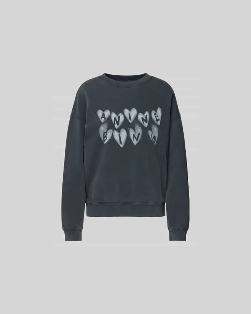 Anine Bing Oversized Sweatshirt mit Label-Print Black