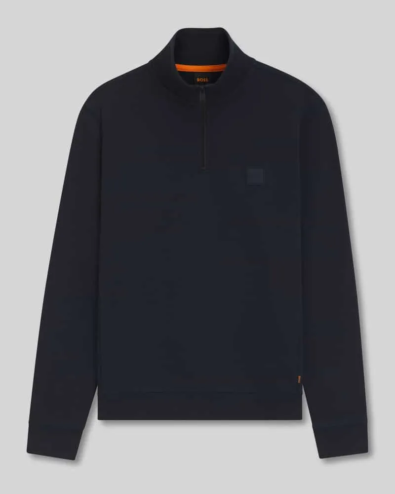 HUGO BOSS Regular Fit Sweatshirt aus reiner Baumwolle Dunkelblau