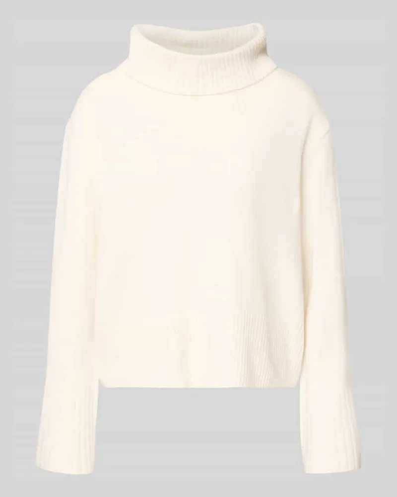 COMMA Strickpullover mit Rollkragen Weiss