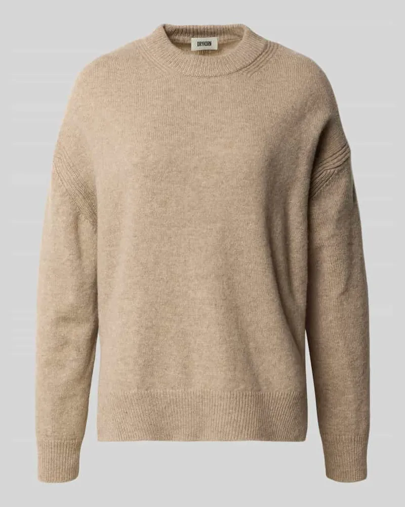 Drykorn Oversized Strickpullover mit gerippten Abschlüssen Sand
