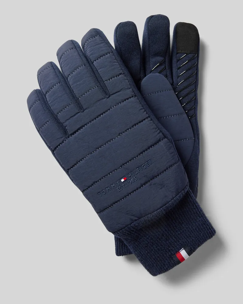 Tommy Hilfiger Handschuhe mit Label-Detail Modell 'ESTABLISHED Marine