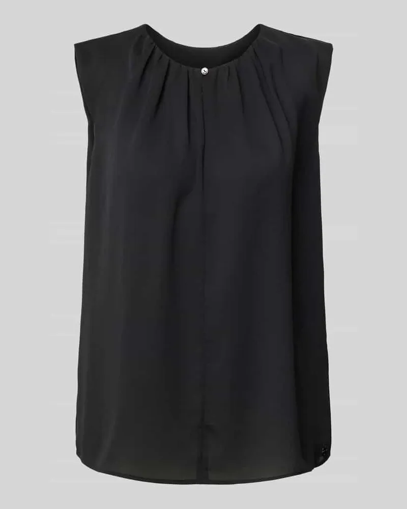 Marc Cain Blusentop mit Rundhalsausschnitt und Raffungen Black
