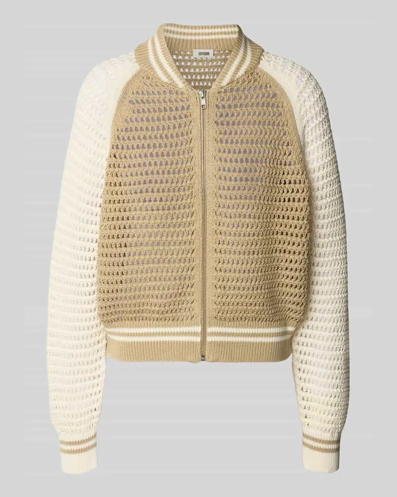 Drykorn Strickjacke mit Stehkragen Modell 'NALFY Offwhite