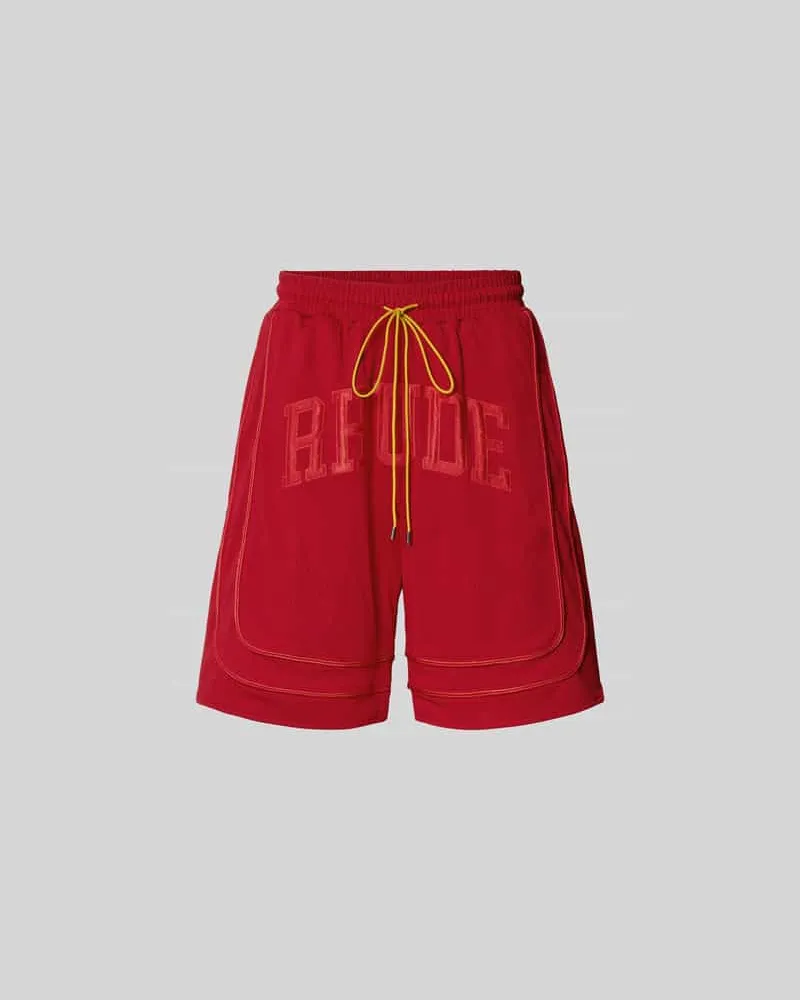 RHUDE Baggy Fit Sweatshorts mit Tunnelzug Rot