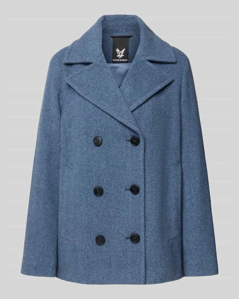 Fuchs Schmitt Jacke aus Woll-Mix mit Reverskragen Blau