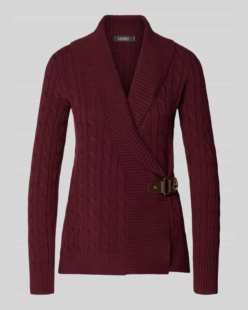 Ralph Lauren Regular Fit Cardigan in Strick-Optik Modell 'Donato Bordeaux