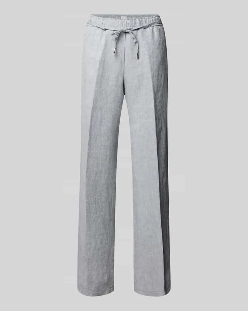 Brax Straight Leg Leinenhose mit Bindegürtel Modell 'STYLE.FARINA Hellgrau