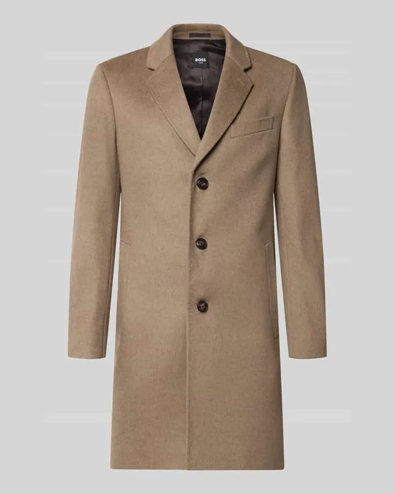 HUGO BOSS Slim Fit Mantel aus Woll-Kaschmir-Mix Modell 'H-Hyde-264 Beige