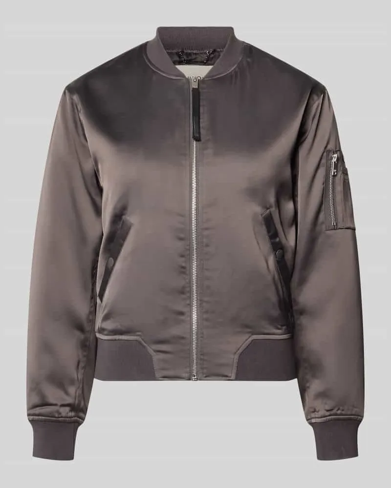 khujo Regular Fit Bomberjacke mit Stehkragen Modell 'Beth Dunkelgrau