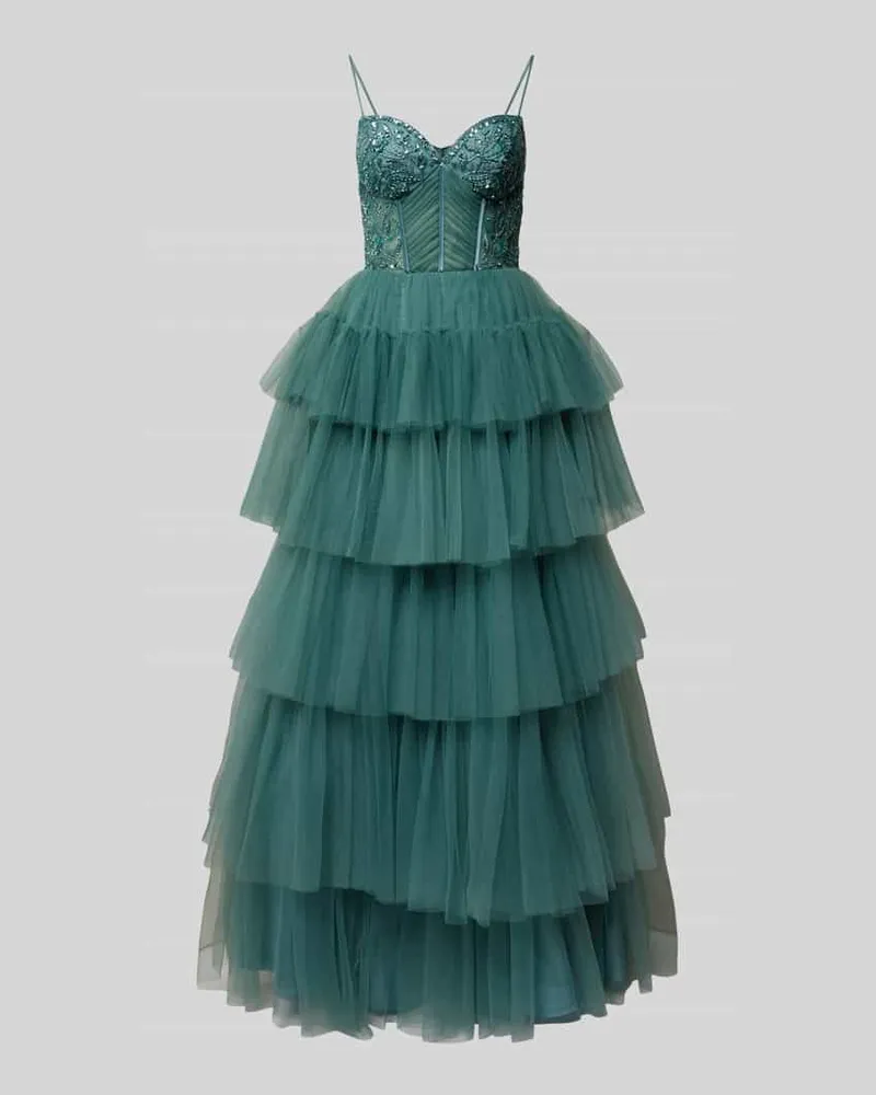 LUXUAR Abendkleid mit Herz-Ausschnitt Gruen