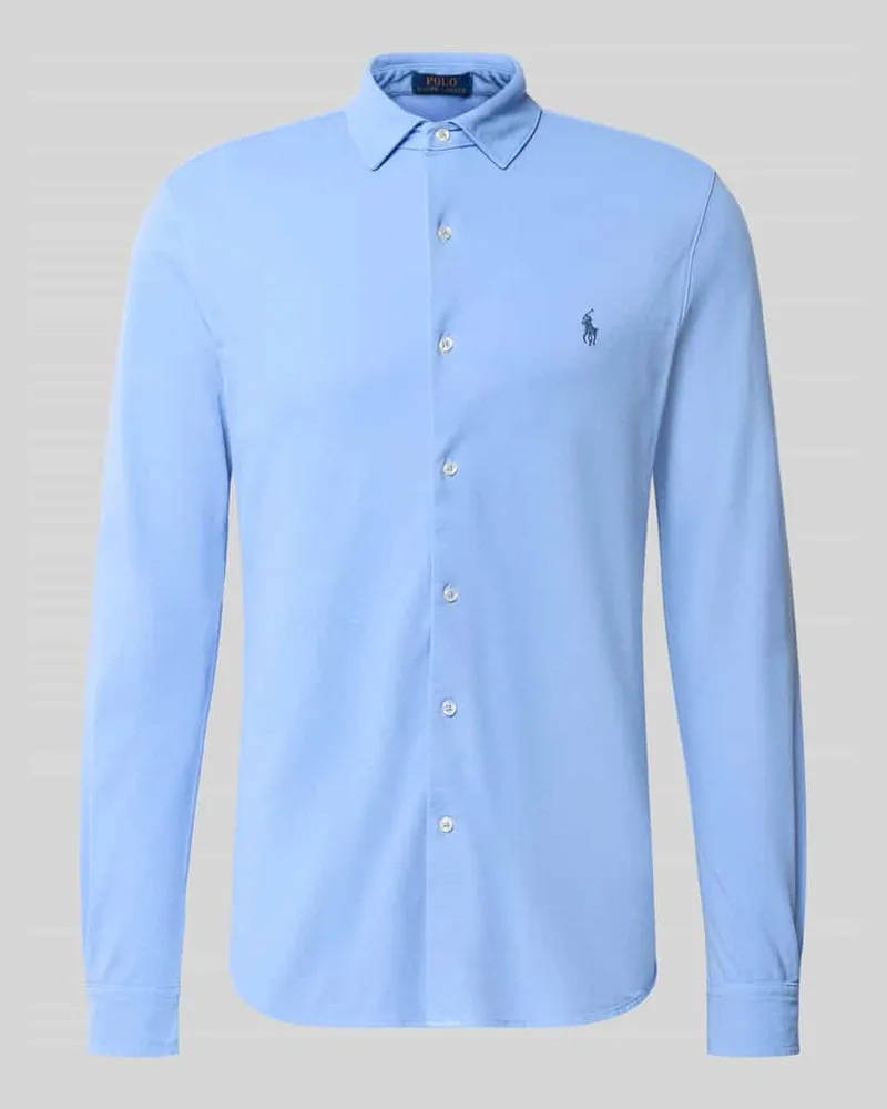 Ralph Lauren Slim Fit Freizeithemd aus reiner Baumwolle Hellblau
