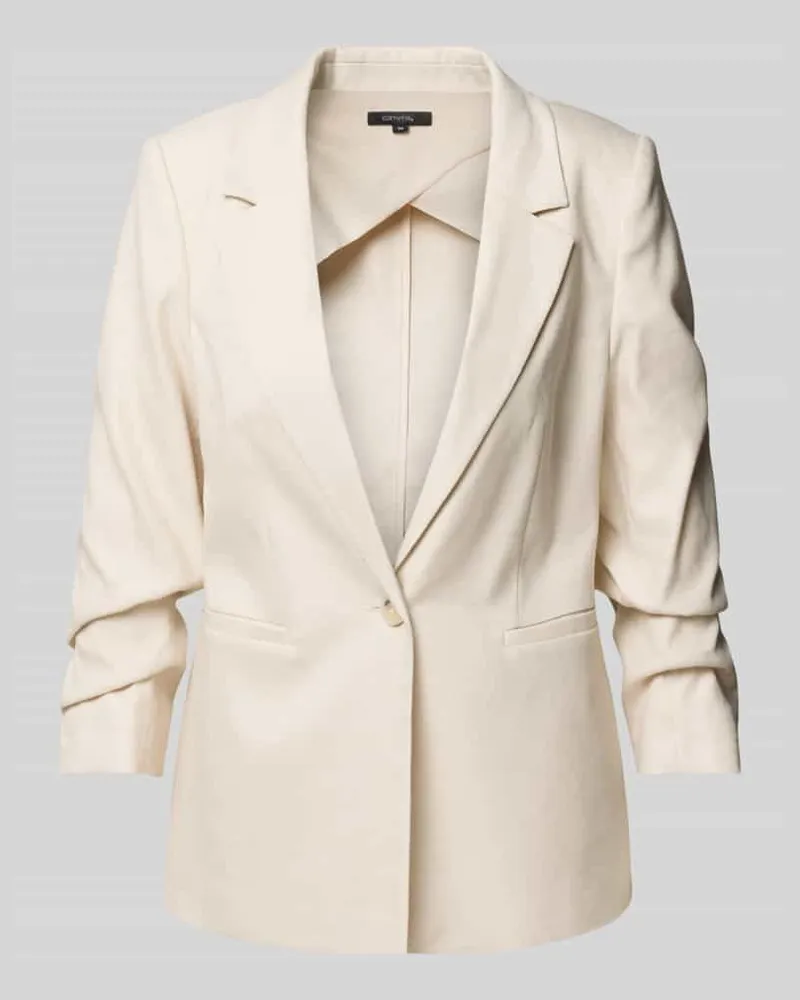 COMMA Slim Fit Blazer mit Leinen-Anteil Sand
