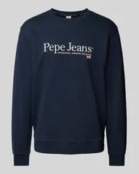 Pepe Jeans Sweatshirt mit Label-Print Modell 'SEAN Marine