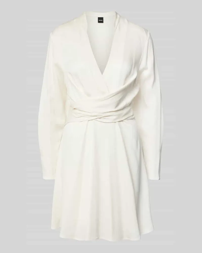 HUGO BOSS Minikleid in Wickel-Optik Modell 'Dimkai Offwhite