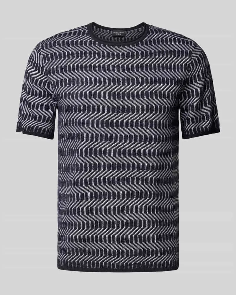 Emporio Armani T-Shirt mit gerippten Abschlüssen Marine