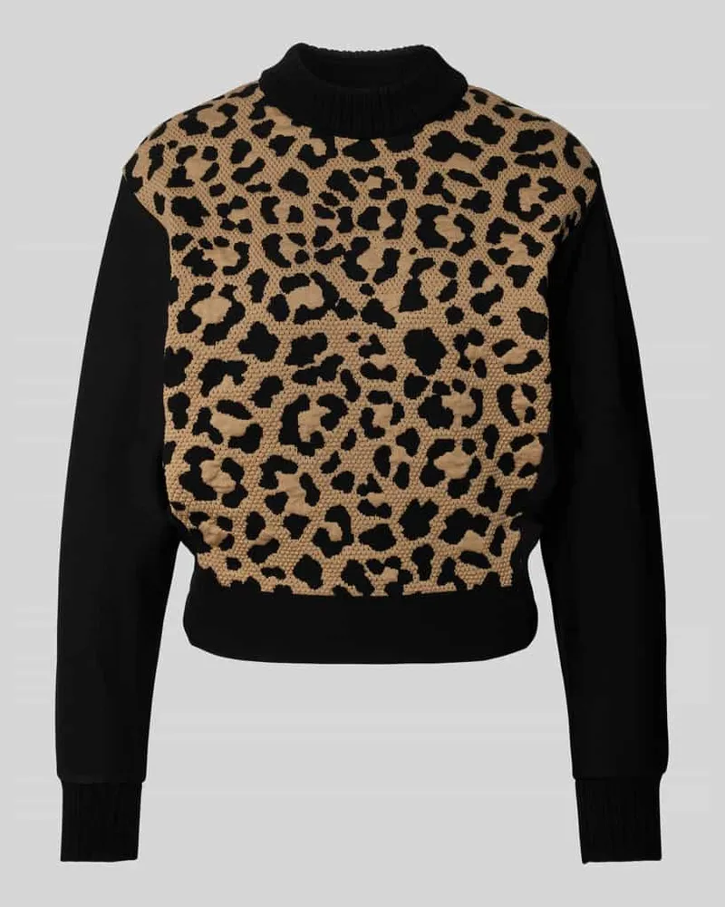 Marc Cain Sweatshirt mit gerippten Abschlüssen Black