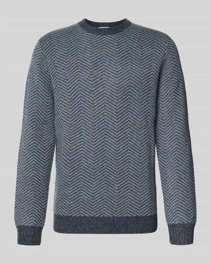 Profuomo Wollpullover mit Rundhalsausschnitt Marine