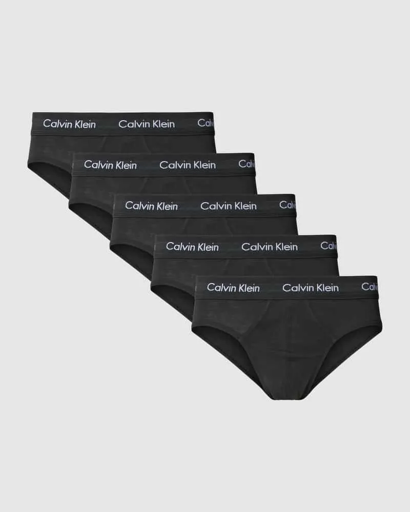 Calvin Klein Slip mit elastischem Logo-Bund im 5er-Pack Black