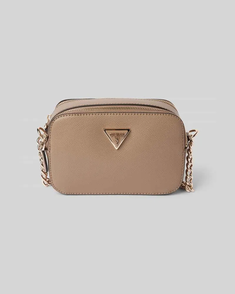 Guess Umhängetasche mit Label-Applikation Modell 'NOELLE Taupe