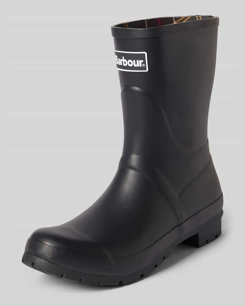 Barbour Stiefel mit Label-Prägung Modell 'Welly Black