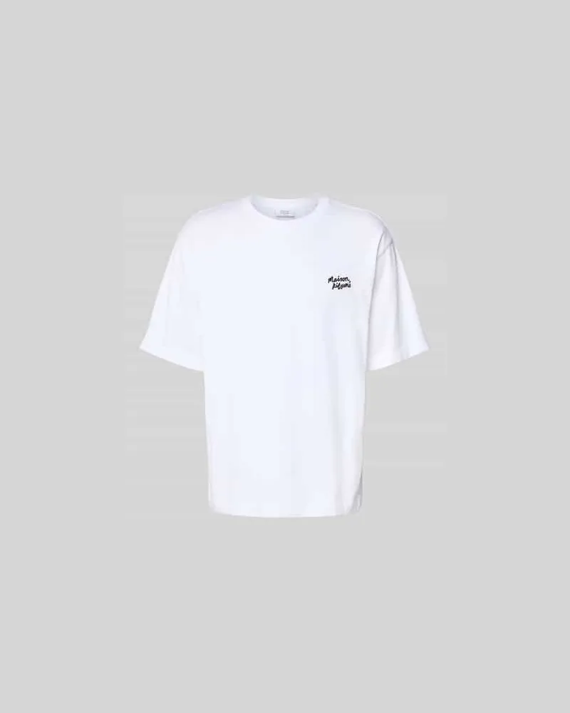 Kitsuné T-Shirt mit Label-Print Weiss