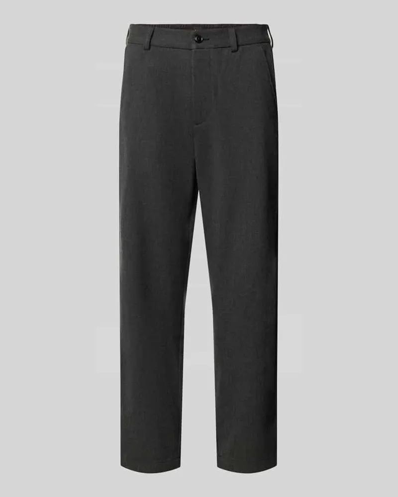 HUGO BOSS Regular Fit Stoffhose mit Bundfalten Anthrazit