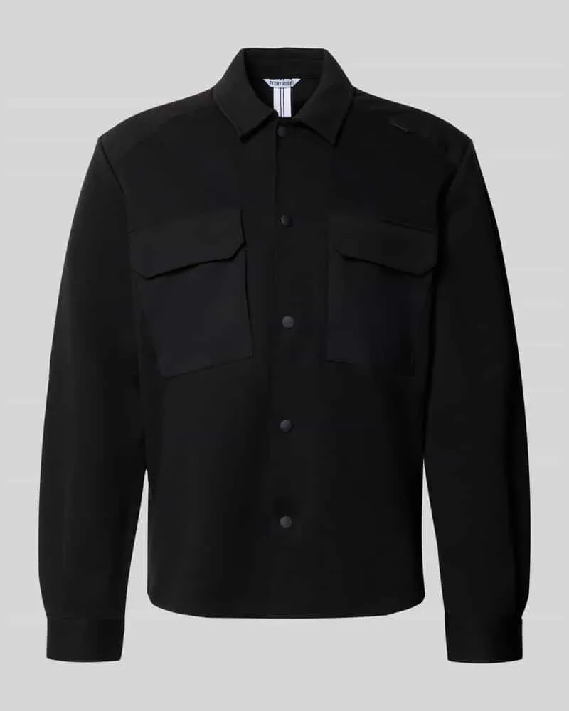Antony Morato Regular Fit Hemdjacke aus Baumwoll-Mix mit Brusttaschen Black