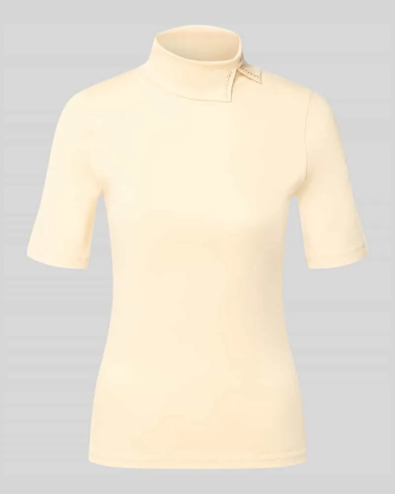 Marc Cain Slim Fit T-Shirt aus Baumwoll-Mix Sand