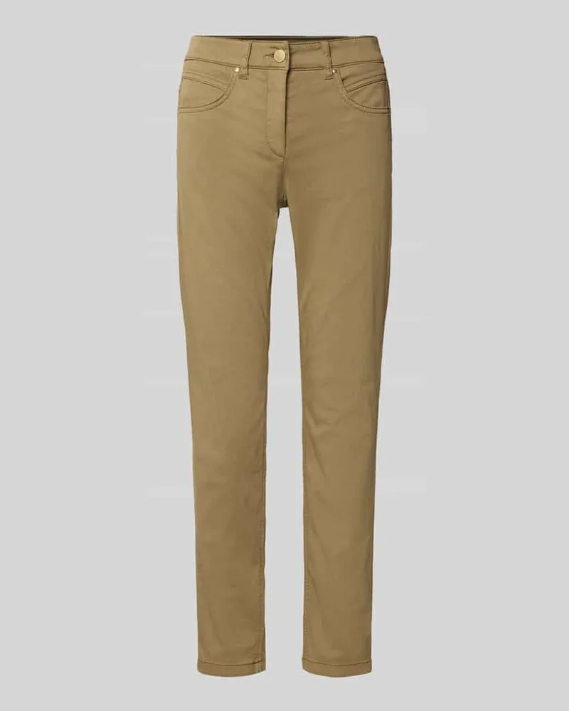 Luisa Cerano Slim Fit Hose in verkürzter Passform Oliv