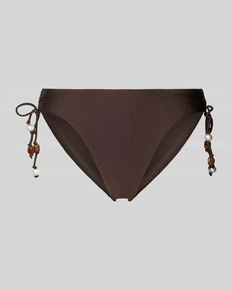Seafolly Australia Bikinihose mit Zierperlen Modell 'PALERMO LOOP Dunkelbraun