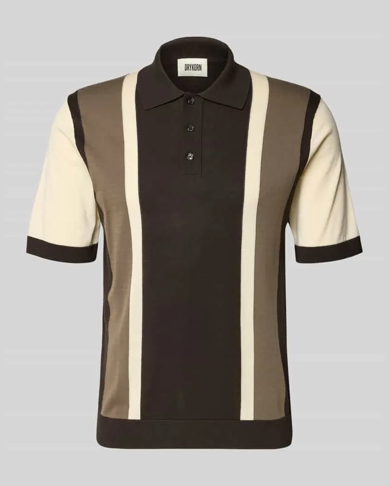Drykorn Regular Fit Poloshirt in Strick-Optik Dunkelbraun