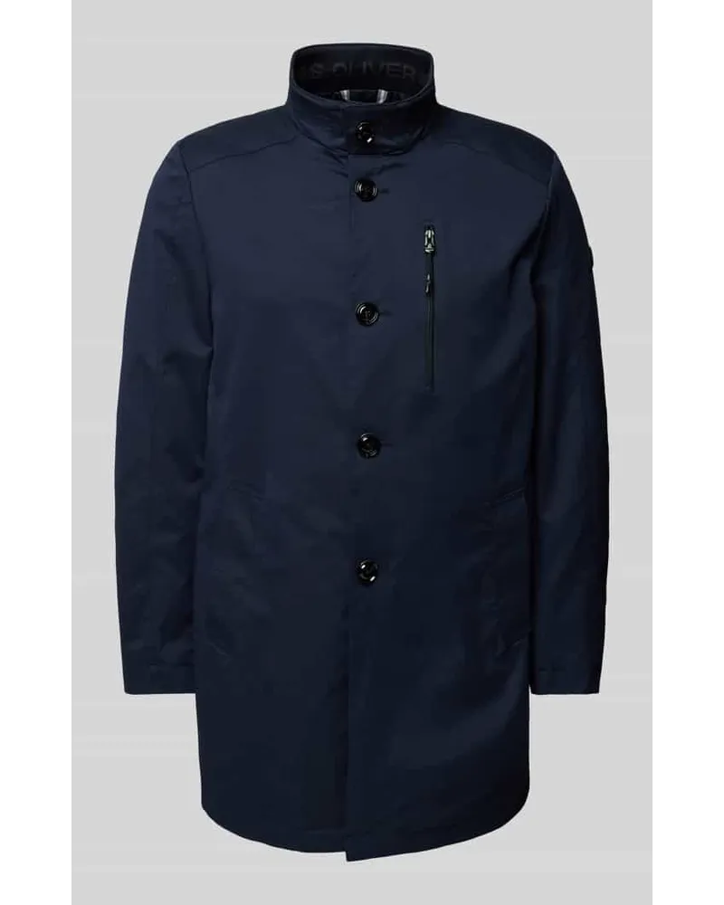 S.Oliver Slim Fit Trenchcoat mit Stehkragen Marine