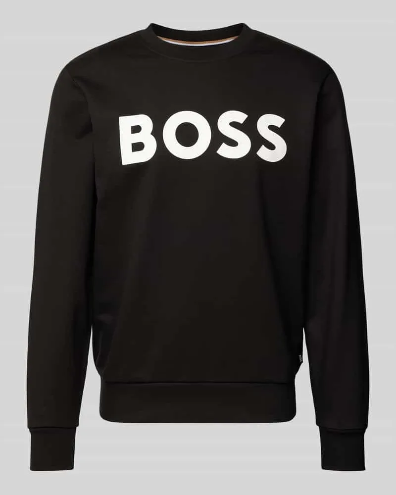 HUGO BOSS Sweatshirt mit Label-Print Modell 'Soleri Black