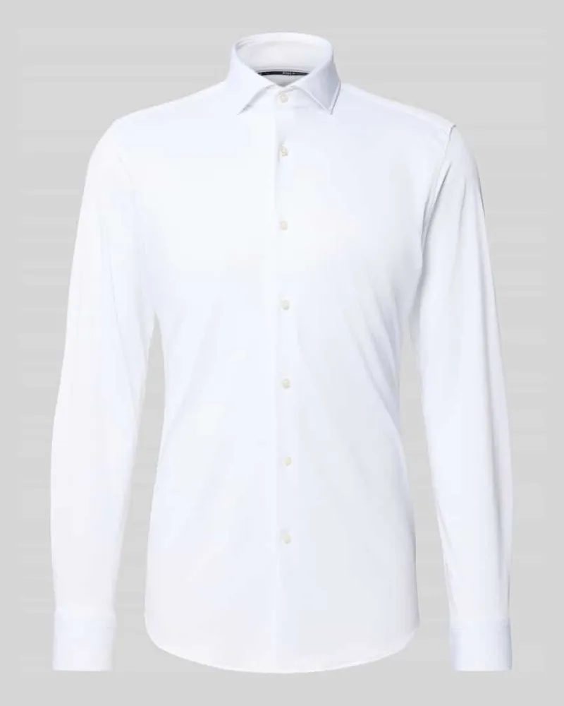 HUGO BOSS Slim Fit Businesshemd mit Haifischkragen Modell 'HANK Weiss