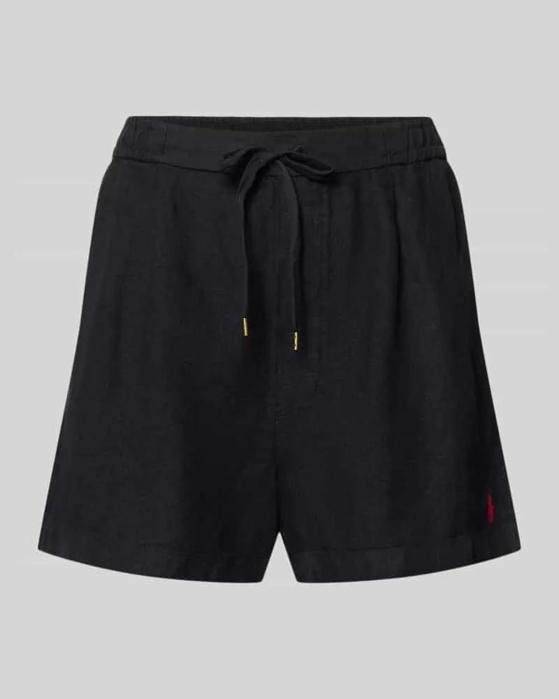 Ralph Lauren Regular Fit Leinenshorts mit Tunnelzug Black