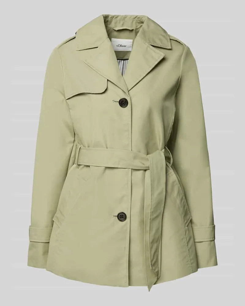 S.Oliver Regular Fit Trenchcoat aus Baumwoll-Mix Khaki
