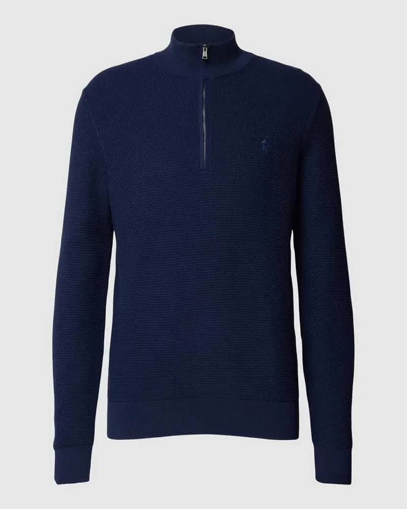 Ralph Lauren Strickpullover mit Stehkragen und Reißverschluss Marine