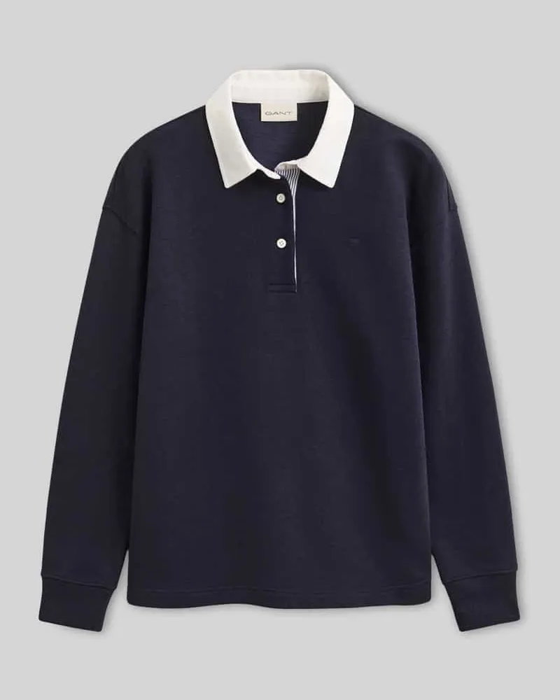 Gant Sweatshirt mit Polokragen Marine